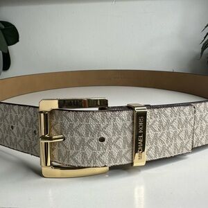 MICHAEL KORS MK Logo Belt In Vanilla Women’s Xl